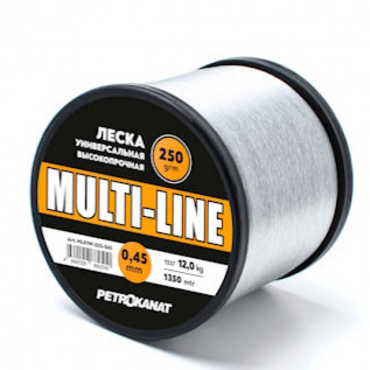 Леска универсальная Multi-Line 500 г, прозрачная (0,22 мм, 3,7 кг, 11400 м)